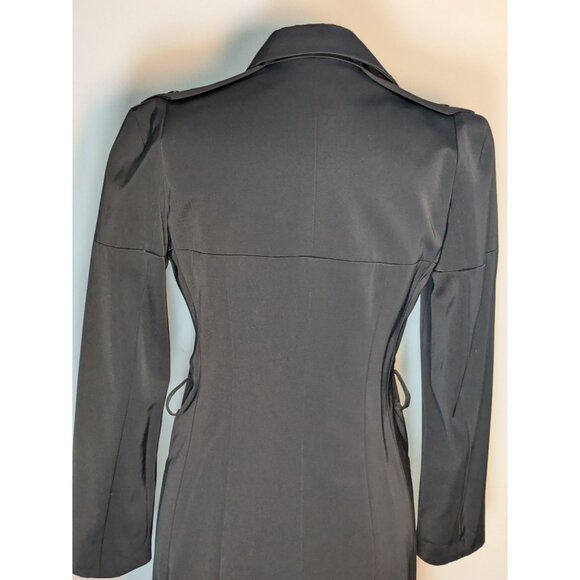 Vintage Eric Bergère Black Knee Length Coat Fall 2000 Runway, Size 8 - Picture 12 of 16